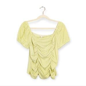 The General Good Green Gingham Check Square Neck Blouse